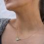 V Turquoise Choker Necklace 18k Gold Triangle Geometric Pendant Layering Minimalist Jewelry for Women Girls