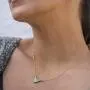 V Turquoise Choker Necklace 18k Gold Triangle Geometric Pendant Layering Minimalist Jewelry for Women Girls