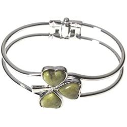 Irish Shamrock Bangle with Connemara Marble by Solvar