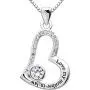 ALOV Jewelry Sterling Silver Love My Mother-in-Law Love Heart Cubic Zirconia Pendant Necklace