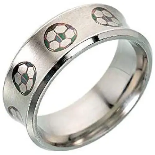 HSQYJ Mens 8mm Stainless Steel Ring Enamel Football Soccer Pattern Brushed Finish Cool Wedding Engagement Bands Fashion Jewelry HSQYJ Mens 8mm Stainless Steel Ring Enamel Football Soccer Pattern Brushed Finish Cool Wedding Engagement Bands Fashion Jewelry