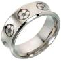 HSQYJ Mens 8mm Stainless Steel Ring Enamel Football Soccer Pattern Brushed Finish Cool Wedding Engagement Bands Fashion Jewelry
