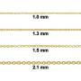 14k Yellow Gold Filled or White Gold Filled 1 mm, 1.3 mm, 1.5 mm or 2.1 mm Cable Pendant Chain Necklace