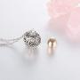 Vintage Hollow Flower Urn Necklace for Ashes Forever in My Heart Memorial Locket Pendant Jar Keepsake Cremation Jewelry