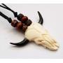 Ox Skull Bone Carving Pendant Surfer Tribal 16 to 32 inch Adjustable Cord Handmade Necklace Jewelry GA002