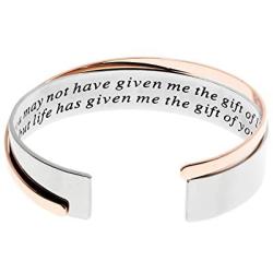 MS. CLOVER Stepmother Gift, You May Not Have Given Me The Gift of Life, But Life Has Given Me The Gift of You Mother Bracelets, Wedding Present for Bonus Mom Jewelry