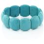 Gem Stone King 7.5 Inch Simulated Turquoise Howlite Beads Stretch Bangle Bracelet 20MM