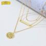 Fiusem Gold Layered Evil Eye Necklaces for Women, Dainty 14K Gold Choker Necklaces and Chain Necklaces for Teen Girls Tiny Evil Eye Pendant Necklace, 14”, 16”, 18”