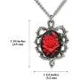 Gothic Red Rose Cameo In Thorns Pendant Necklace Gothic Red Rose Cameo In Thorns Pendant Necklace