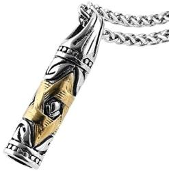HZMAN Jewish Jewelry Magen Star of David Bullet Pendant Necklace Chain Stainless Steel Israel Necklace