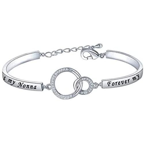 POTIY Nonna Jewelry Grandma Gifts Nonna Bracelet First My Nonna Forever My Friend Best Grandma Gifts Mom Granddaughter Mothers Day Jewelry Birthday Gift for Grandma