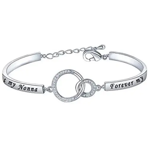 POTIY Nonna Jewelry Grandma Gifts Nonna Bracelet First My Nonna Forever My Friend Best Grandma Gifts Mom Granddaughter Mothers Day Jewelry Birthday Gift for Grandma