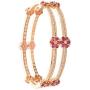 Ratnavali Jewels CZ Zirconia Gold Tone Red Baguette Diamond Elegant Sleek Bollywood Indian Bangles Jewelry Women