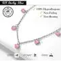 925 Sterling Silver Anklet, Pink Enamel Love Heart Ankle Bracelet Dainty Cute Boho Beach Ankle Bracelet Adjustable Ankle Foot Chain for Women Girls 925 Sterling Silver Anklet, Pink Enamel Love Heart Ankle Bracelet Dainty Cute Boho Beach Ankle Bracelet Adjustable Ankle Foot Chain for Women Girls