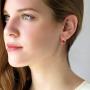 Swarovski Crystal Flower Leverback Drop Earrings for Women 14K Rose Gold Plated Hypoallergenic Jewelry