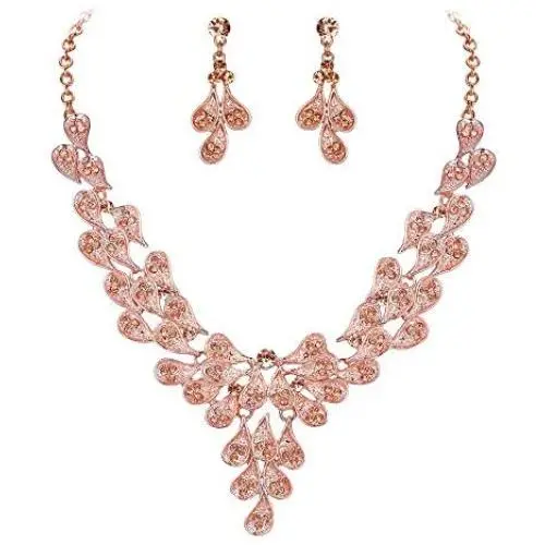 BriLove Costume Fashion Jewelery Set for Women Multi Teardrop Cluster Y-Shaped Necklace Dangle Earrings BriLove Costume Fashion Jewelery Set for Women Multi Teardrop Cluster Y-Shaped Necklace Dangle Earrings
