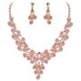 BriLove Costume Fashion Jewelery Set for Women Multi Teardrop Cluster Y-Shaped Necklace Dangle Earrings