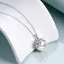 Sterling Silver Pearl Necklace Simple Leaf Gifts for Women Girls, 12mm Pearl Sterling Silver Pearl Necklace Simple Leaf Gifts for Women Girls, 12mm Pearl