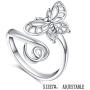 DAOCHONG 925 Sterling Silver Open Animal Rings for Women (Resizable Ring)