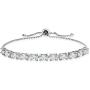Sterling Silver Oval Adjustable Bracelet Made with Swarovski Zirconia