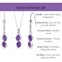 Peora Nurse Retirement Jewelry for Women - Sterling Silver Necklace Earrings Set Amethyst Oval Shape, Farewell Gifts for Coworker with Gift Box