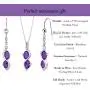 Peora Nurse Retirement Jewelry for Women - Sterling Silver Necklace Earrings Set Amethyst Oval Shape, Farewell Gifts for Coworker with Gift Box Peora Nurse Retirement Jewelry for Women - Sterling Silver Necklace Earrings Set Amethyst Oval Shape, Farewell Gifts for Coworker with Gift Box
