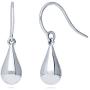 BERRICLE Rhodium Plated Sterling Silver Teardrop Fashion Necklace and Earrings Set
