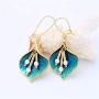 ONLYJUMP Flower Enamel Dangle Drop Earrings for Women Girls Vintage Boho Gold Plated Calla Lily Pearl Bud Perfect for Summer Beach Vacation