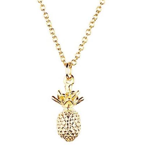 MignonandMignon Pineapple Necklace in Gold Silver Rose Gold 3D Pendant Necklace Mothers Day Jewelry Gift