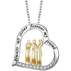 S925 Sterling Silver Family in Love Heart Pendant Necklace Gift for Women Wife Mother Daughter