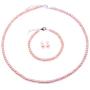 JYX Pearl Necklace Set AA+ Quality 4-5mm Lavender Freshwater Pearl Necklace Bracelet and Earrings Set for Girl Women