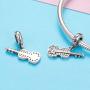 for Pandora Musical Charm Guitar Charm Authentic 925 Sterling Silver Beads Women Bracelet Charm Love Music Dangle Charm Birthday Christmas Charm Bead (Violin Charms)