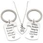 redrain Family Best Gift Encouraging Jewelry Daddys Girl Mommys World Set of 3 Puzzle Heart Pendant Necklace Keychain Keyring for Dad Mom Daughter Gifts