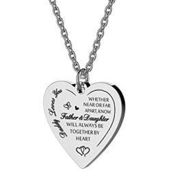 Haoflower Daughter Heart Pendant Necklace You are Braver Than You Believe Engraved Motivational Message Stainless Steel Jewelry Gifts from Mom Dad