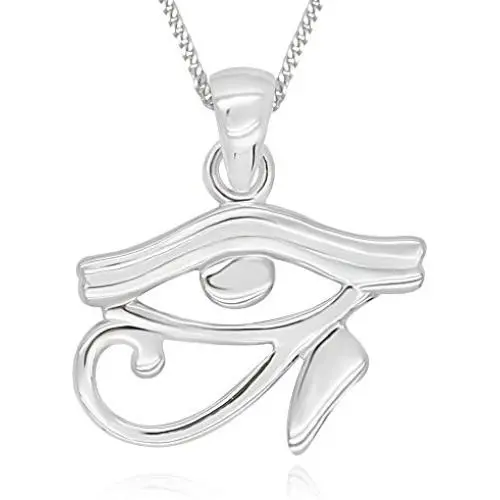 925 Sterling Silver Egypt Egyptian Udjat Eye of Ra Horus Pendant Necklace, 18'' 925 Sterling Silver Egypt Egyptian Udjat Eye of Ra Horus Pendant Necklace, 18''