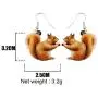 NEWEI Acrylic Cartoon Gold Squirrel Earrings Dangle Drop For Women Kids Animal Ornaments Jewelry Gift Charm