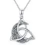 CHENGHONG Celtic Necklace for Women 925 Sterling Silver Moon Pendant Necklace Celtic Jewelry Gift for Women CHENGHONG Celtic Necklace for Women 925 Sterling Silver Moon Pendant Necklace Celtic Jewelry Gift for Women