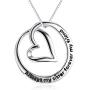 S925 Sterling Silver Always My Sister Forever My Friend Love Heart Pendant Necklace Bff Gift for Women Teen Girls