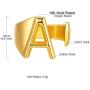 Gold Bold Initial Letter Open Ring for Teen Girls Adjustable Women Statement Rings Party Women’s Signet Ring Gold Plated Open Alphabet Rings|Letter A to Z