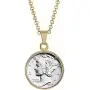 American Coin Treasures Silver Mercury Dime Goldtone Coin Pendant with 18'' Chain Necklace - Genuine and Elegant Keepsake Jewelry for Women | White Luxury Gift Box Included American Coin Treasures Silver Mercury Dime Goldtone Coin Pendant with 18'' Chain Necklace - Genuine and Elegant Keepsake Jewelry for Women | White Luxury Gift Box Included