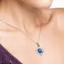 Santuzza Heart Shape Flower Pendant 925 Sterling Silver Exquisite Blue Clover Enamel Fine Jewelry For Women Santuzza Heart Shape Flower Pendant 925 Sterling Silver Exquisite Blue Clover Enamel Fine Jewelry For Women