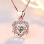 XIANGWANG Rose Gold Necklace Female Heart Necklace Double Heart Necklace, The Best Choice for Girlfriends and Lovers