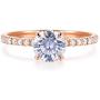 HAFEEZ CENTER 14K Solid Gold Demi Comfort Fit 1ct D-E Color Round Brilliant Cut Moissanite Engagement Ring
