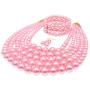 MeliMe Faux Big Pearl Necklace Flapper Beads Pearl Statement Necklace Bracelet and Earrings for Women Mother