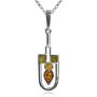 Multicolor Amber Sterling Silver Contemporary Designer Pendant Necklace Chain 18''