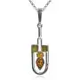 Multicolor Amber Sterling Silver Contemporary Designer Pendant Necklace Chain 18''