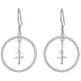 925 Sterling Silver Faith Cross Hoops Dangle Earrings Large Circle Dangling Religious Gift for Women 925 Sterling Silver Faith Cross Hoops Dangle Earrings Large Circle Dangling Religious Gift for Women