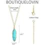 BOUTIQUELOVIN Hexagonal Natural Quartz Stone Pendant Healing Crystal Full Wire Wrap Gemstone Necklace for Women