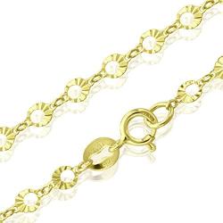 Michael Zweig Sterling Silver Diamond Cut Graduated Round Link Necklace