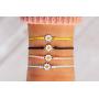 Pura Vida Gold or Silver Daisy Bracelet - Waterproof, Artisan Handmade, Adjustable, Threaded, Fashion Jewelry for Girls/Women